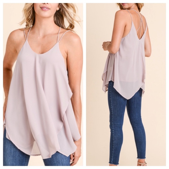 STACY FLOWY CHIFFON TANK - Picture 2 of 4